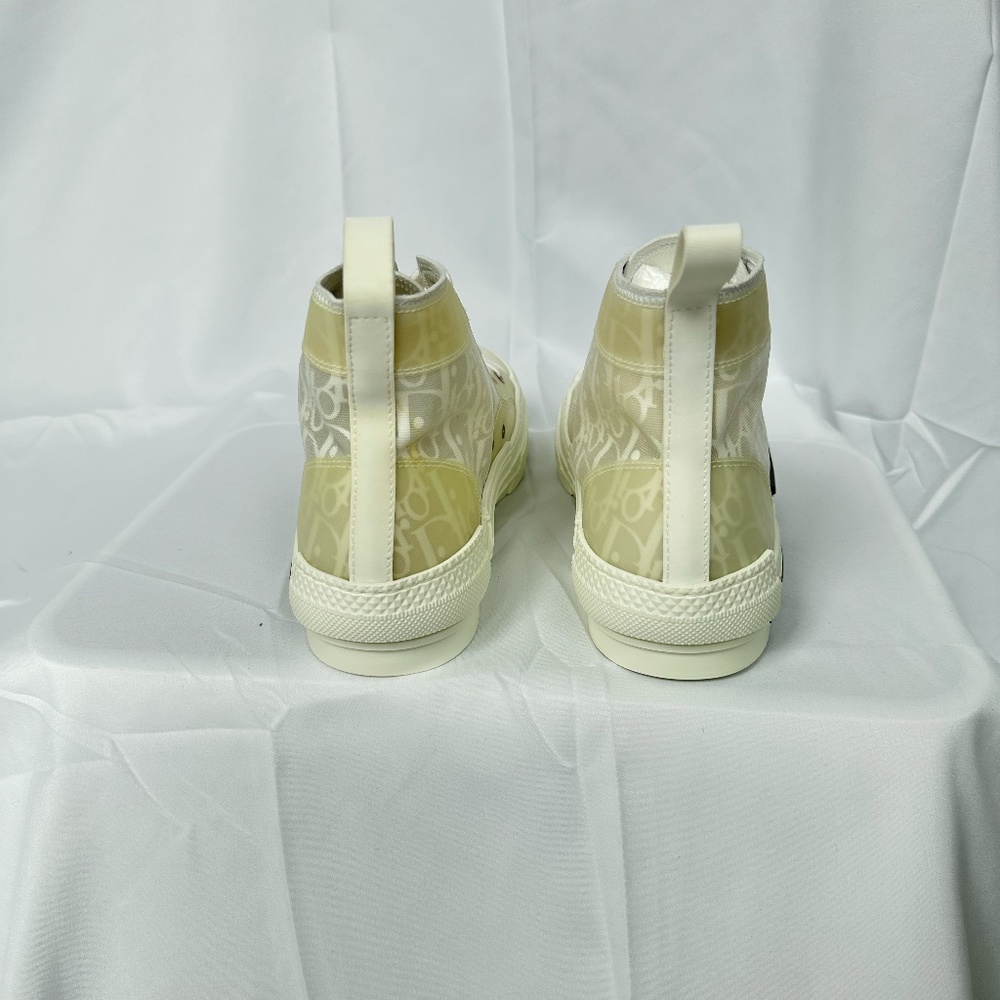 CHRISTIAN DIOR Canvas Oblique Mens B23 High Top Sneakers white - Picture 4 of 4